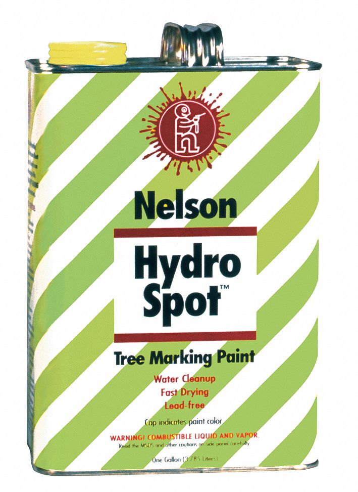 Tree Marking Paint: Pour Paint Dispensing, Yellow, 1 gal, 1,320 Linear ft/2 in Stripe
