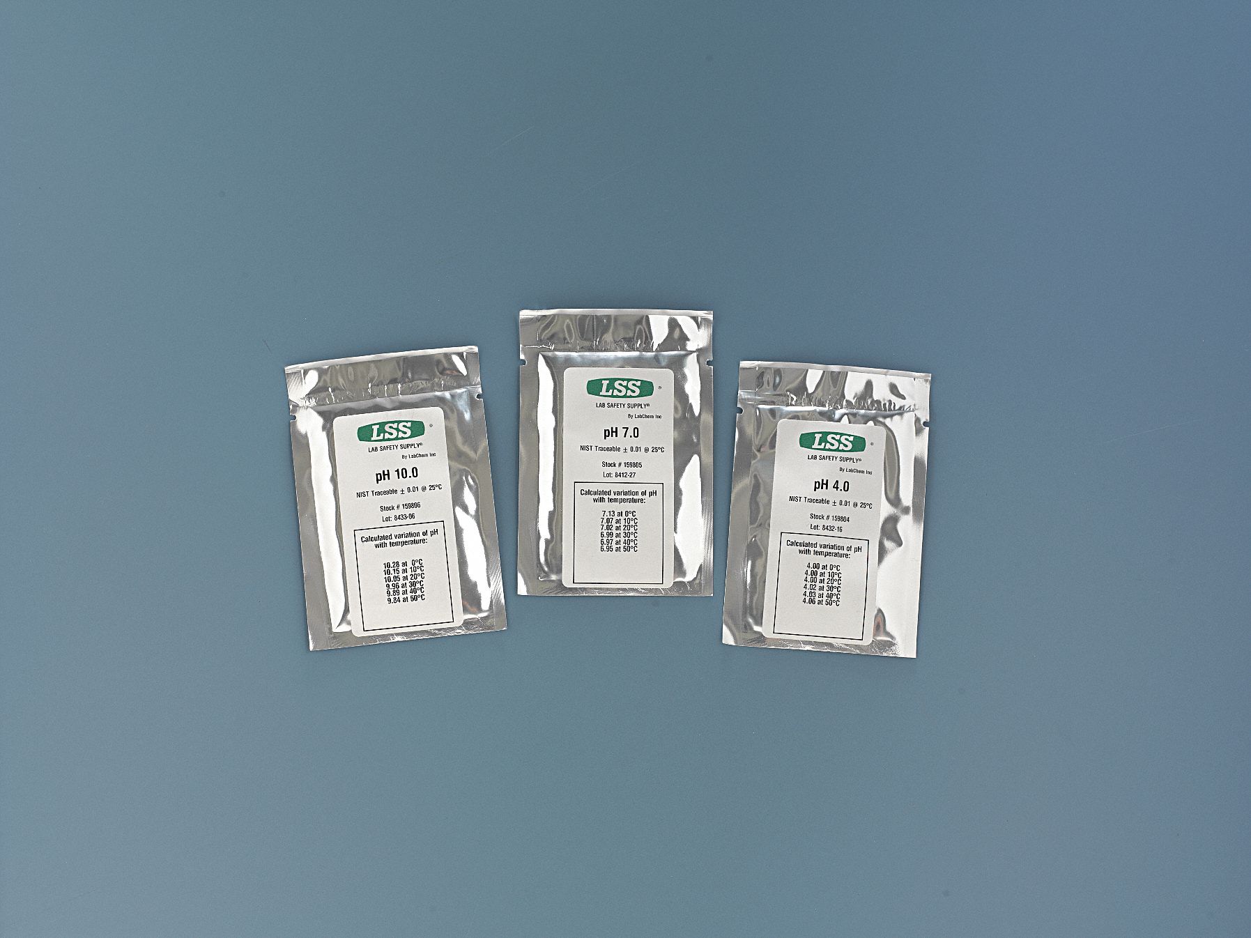 LAB SAFETY SUPPLY Buffer Solution Kit, pH 4, 7, 10, 20mL 7YL057YL05