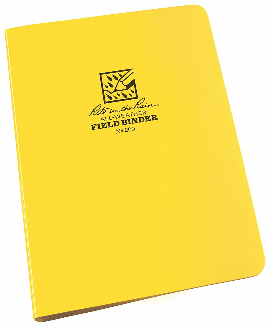 Ring Binder: 1/2 in Ring Size, Round, 100 Sheet Capacity, Plain, Polyethylene, Yellow, 0 Pockets