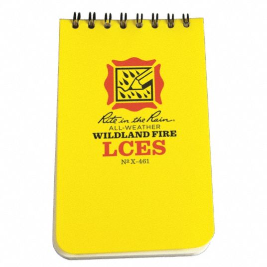 RITE IN THE RAIN, 3 in x 5 in Sheet Size, Yellow, All Weather LCES ...