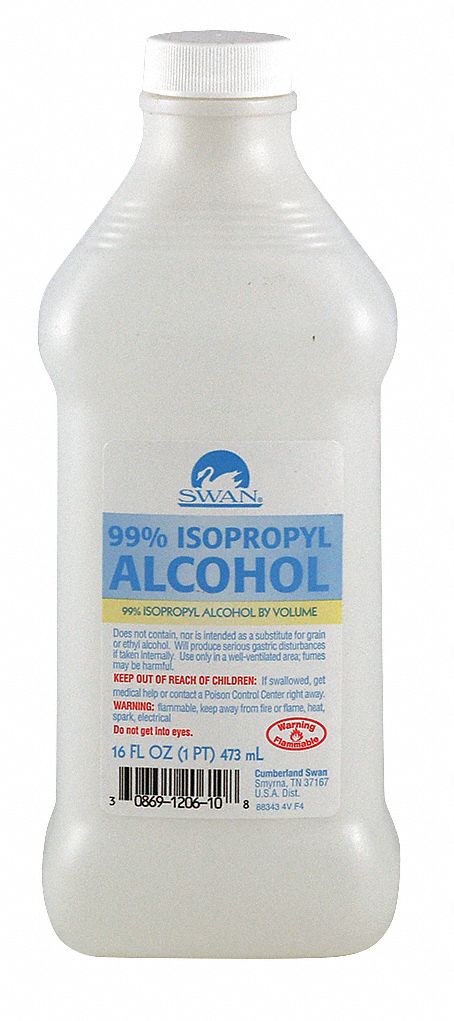 Rubbing Alcohol: Liquid Solution, Bottle, 16 oz Size - First Aid and Wound Care