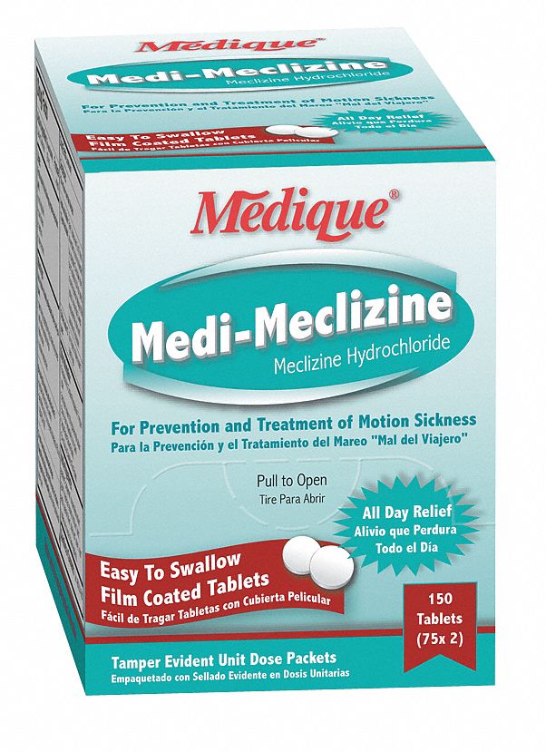 MEDIQUE, Tablet, 50 x 2, Nausea, Motion Sickness 3WHL547933 Grainger