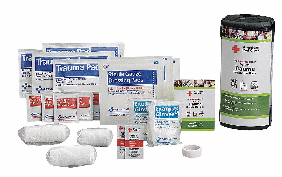 FIRST AID ONLY, Bulk, 26 Components, Trauma Responder Pack - 3WHN6|RC ...