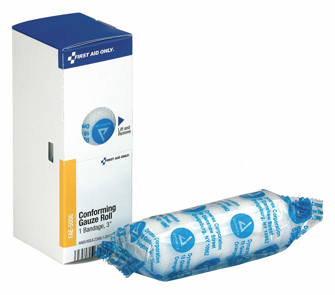 Conforming Gauze Roll Bandage: 4 1/8 yd Dressing Lg, 3 in Dressing Wd, Gauze, Sterile