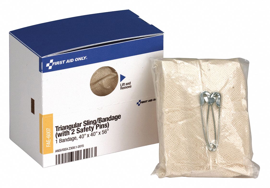 FIRST AID ONLY Triangular Bandage, Box, NonSterile, Muslin, Includes (1) Triangular Sling