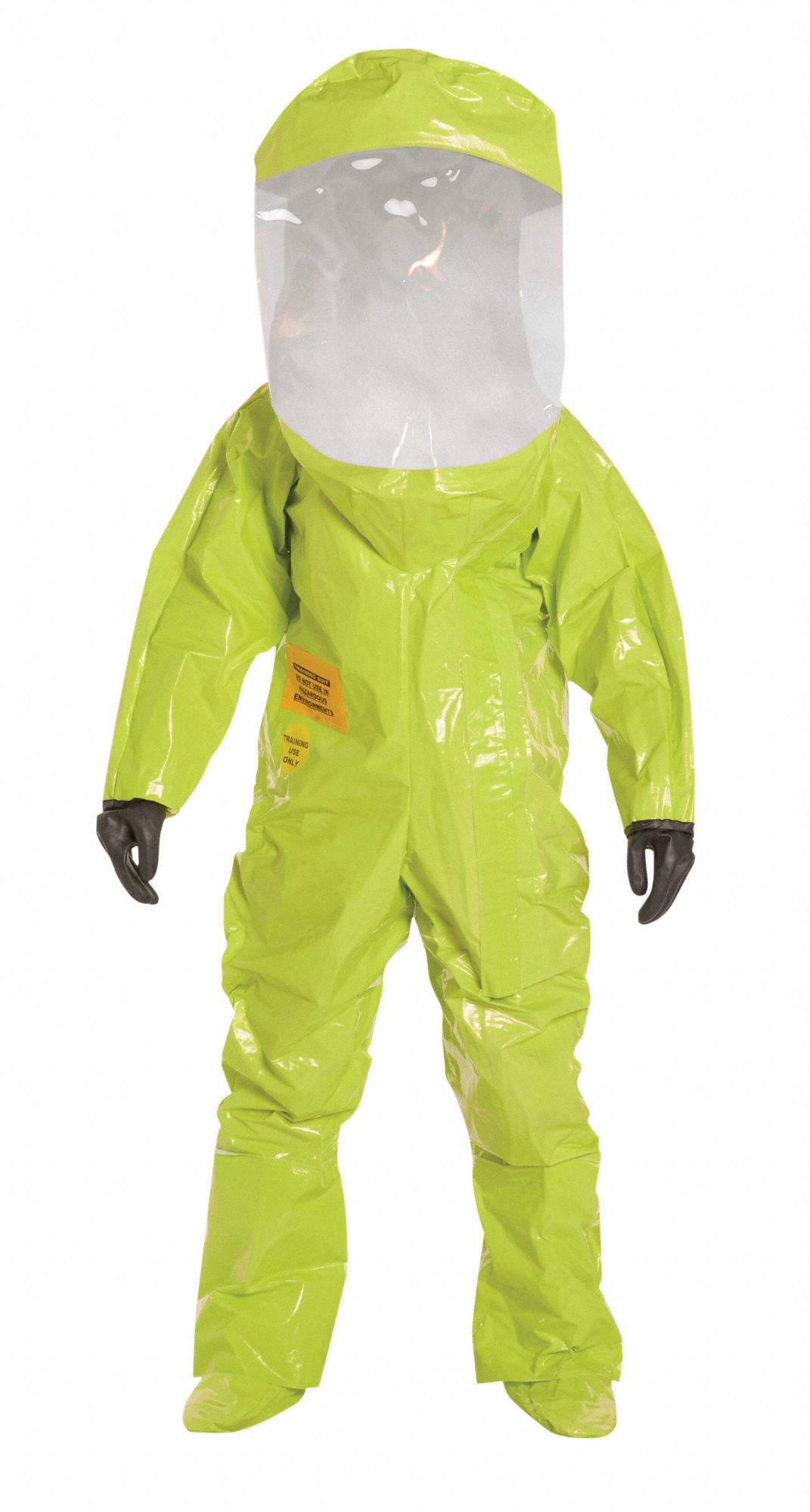 Encapsulated Suit: Hook-and-Loop, Rear, Yellow, Serged Seam, Training Suit, Training, SCBA