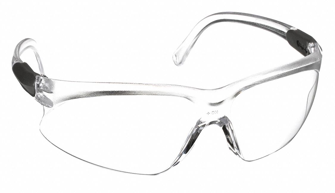 LUNETTES DE SÉCURITÉ, DEMI-MONTURE, ENVELOPPANTES, POLYCARBONATE, ARGENT/TRNSP, CSA, M, UNISEXE