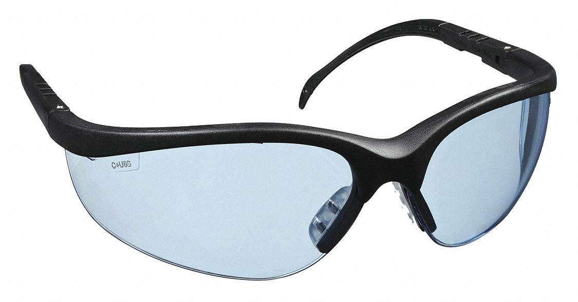 SafetyGlasses, LtBlu, ScratchResistant, Blk