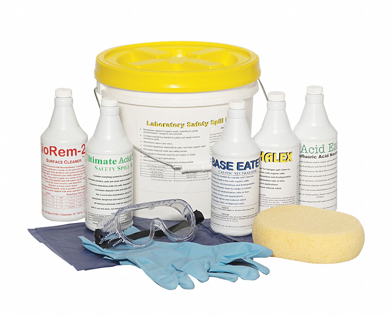 Laboratory Safety Spill Kit: 1 gal Volume Absorbed Per Kit, Multi