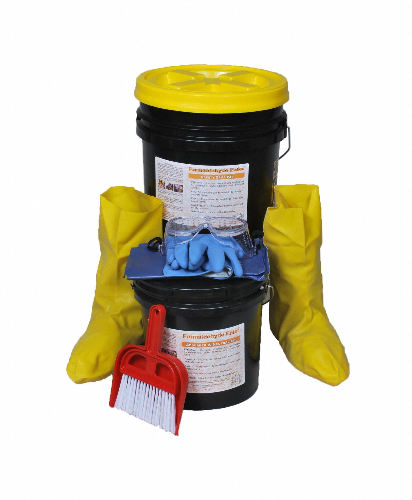 Spill Kit: 2 gal Container Capacity, Bucket, 2 gal Volume Absorbed Per Kit, Tan