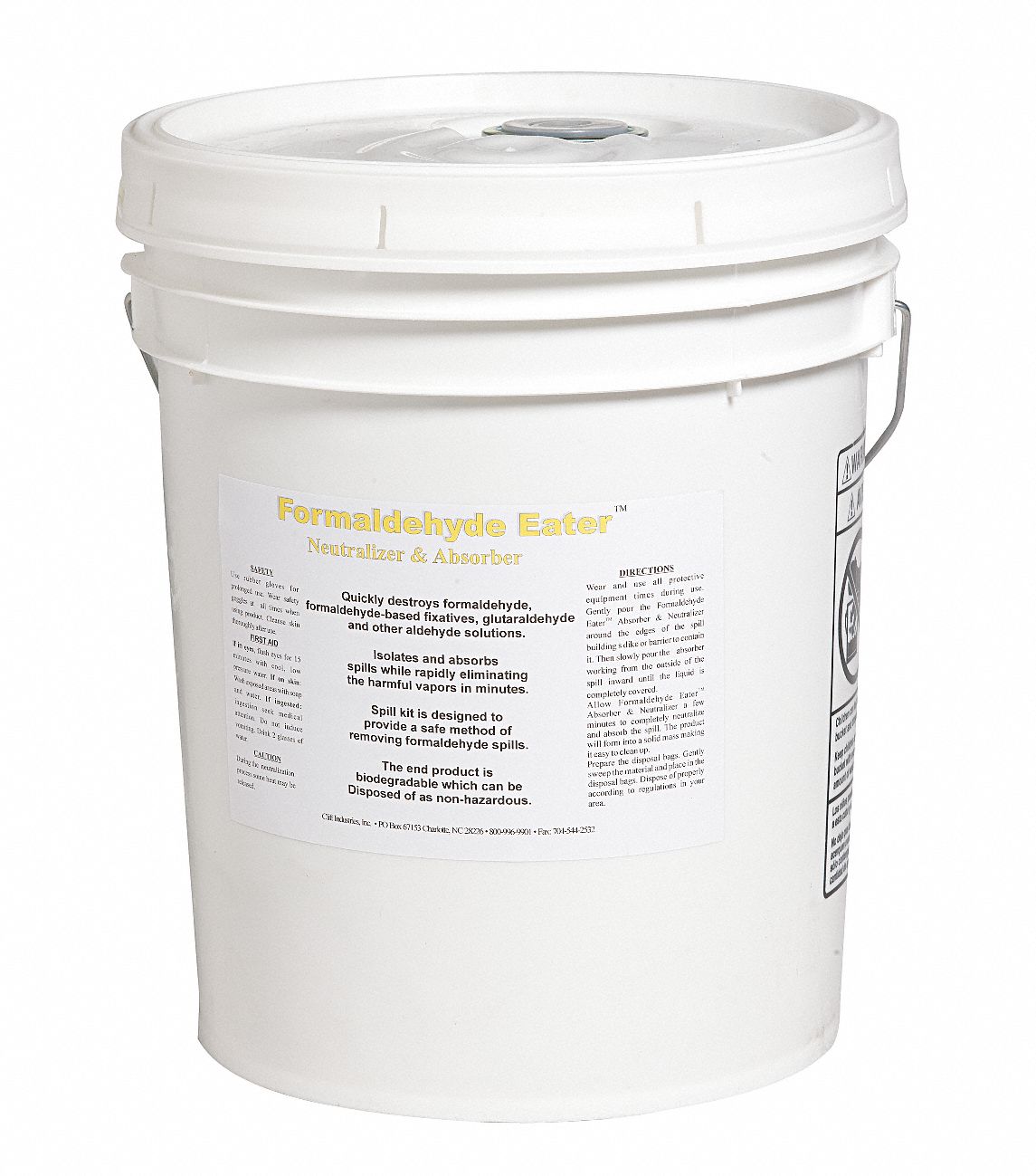 Formaldehyde Neutralizer: 5 gal Volume Absorbed per Pkg., 30 lb Wt, Pail