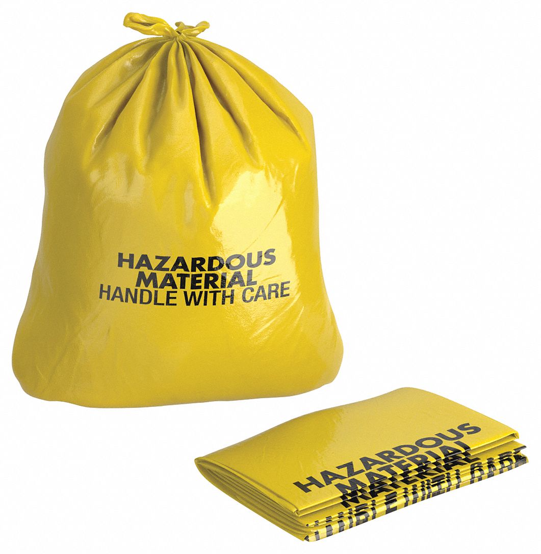 10 gal Capacity, 17 in Wd, Hazardous Waste Bags 3WNA417911 Grainger