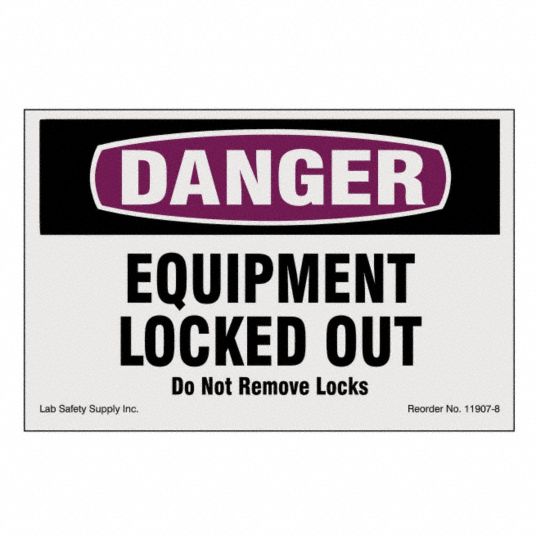 Lockout/Tagout Magnetic Sign, Equipment Locked Out Do Not Remove Locks ...