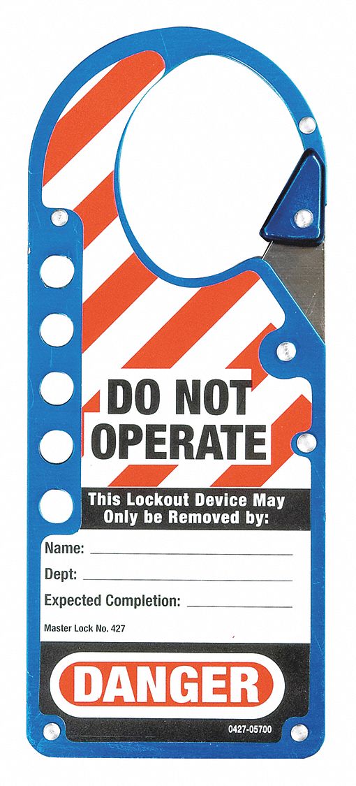 3WNZ8 - E2126 Labeled Lockout Hasp Snap-On 5 Lock