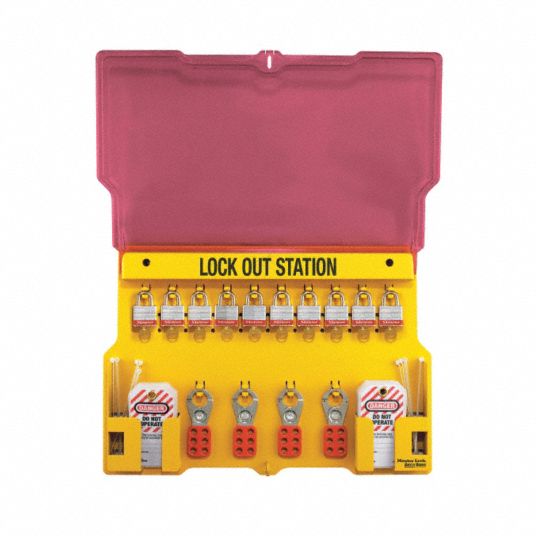 Lockout Station, Filled, General Lockout/Tagout, 15-1/2