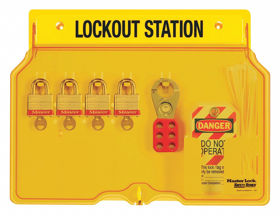 Lockout Station, Filled, General Lockout/Tagout, 12-1/4