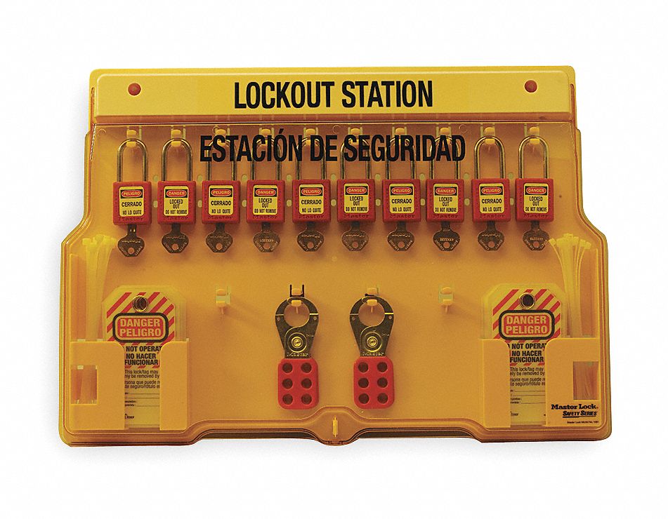 MASTER LOCK Lockout Station, Filled, General Lockout/Tagout, 151/2" x