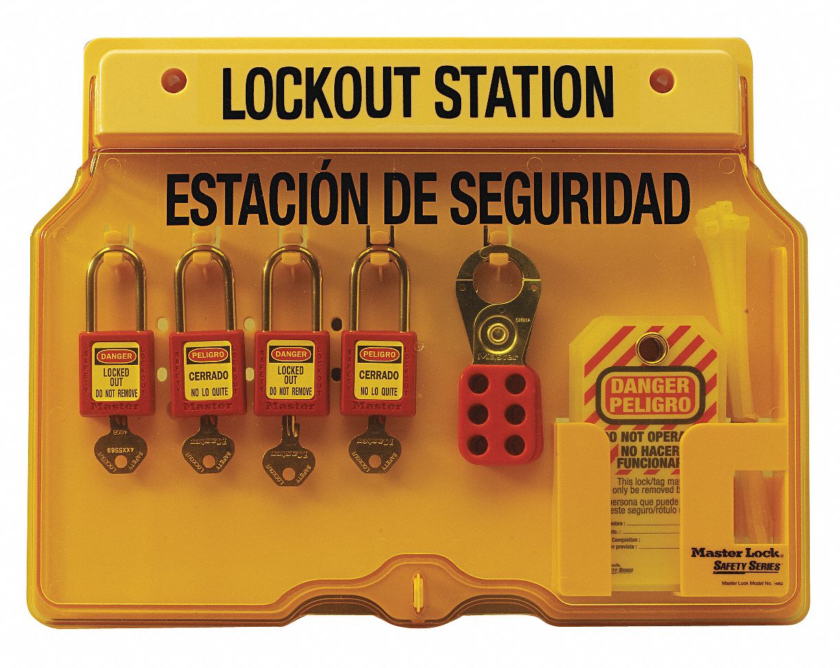 Master Lock 1482BP410ES Master Lock Lockout Station, Filled, General