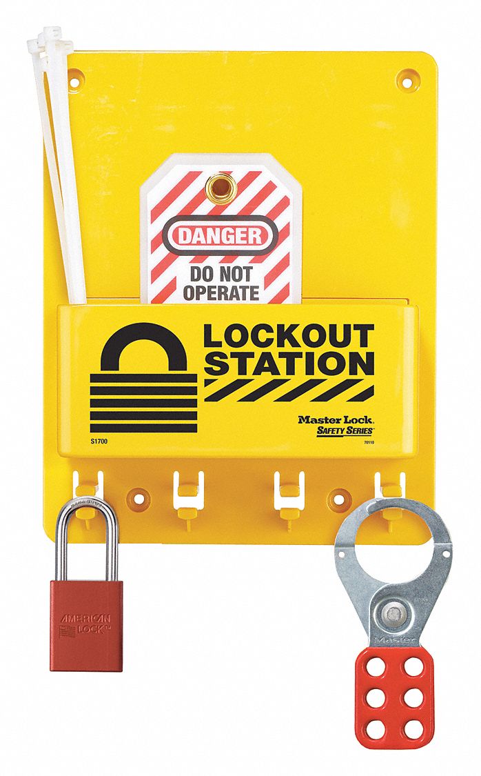 Lockout Station, Filled, General Lockout/Tagout, 93/4" x 73/4" Grainger
