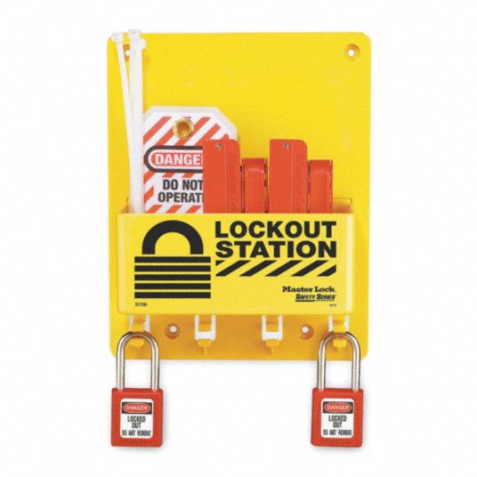 MASTER LOCK Lockout Station, Filled, Electrical Lockout, 9 3/4 in x 8 ...