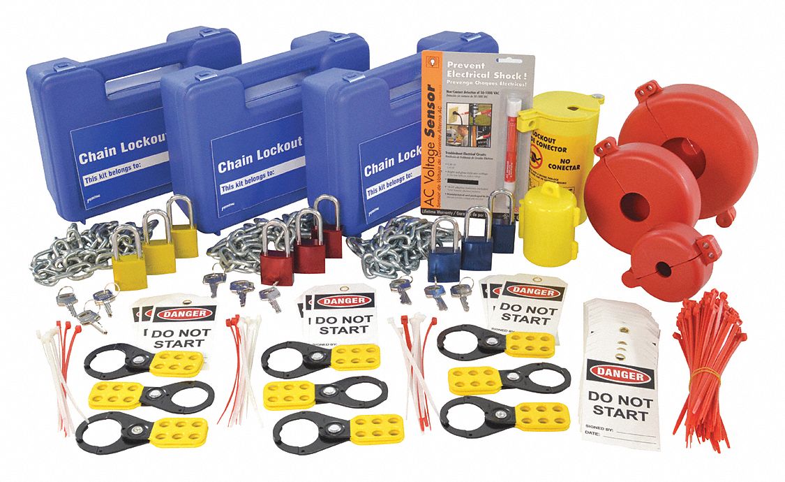 BRADY Portable Lockout Kit, Filled, Electrical/Valve Lockout, Carrying