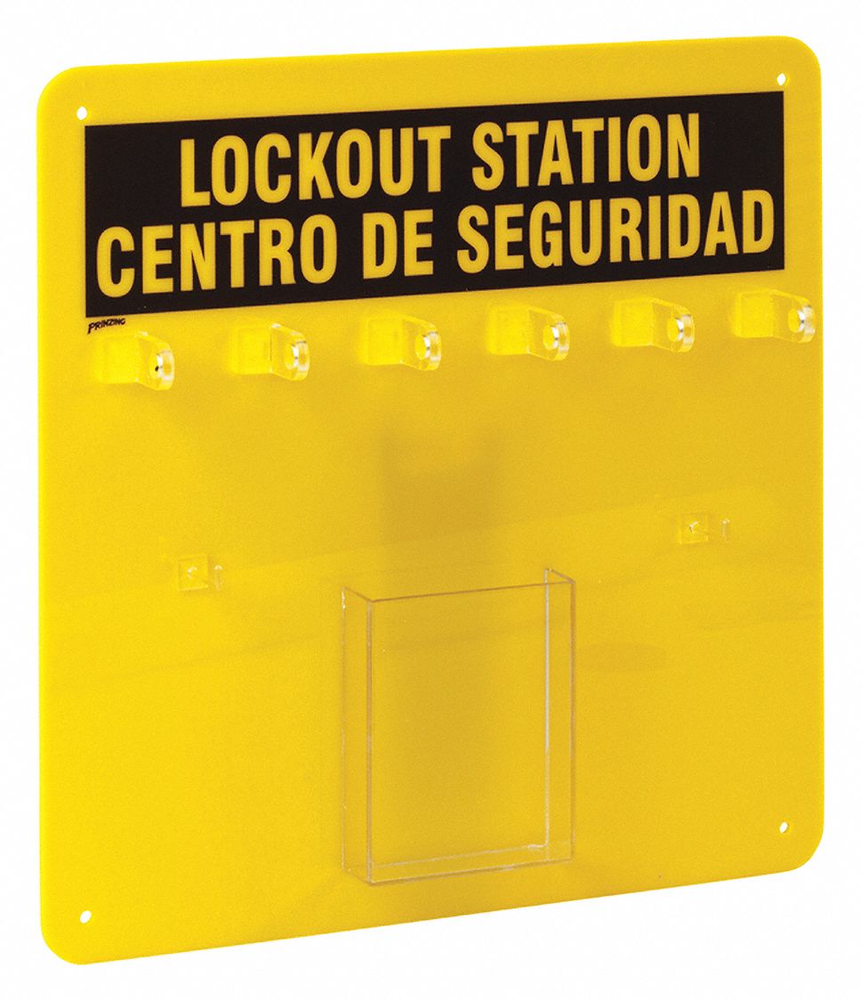 Lockout Station, Unfilled, 16 In H, Blk/Ylw