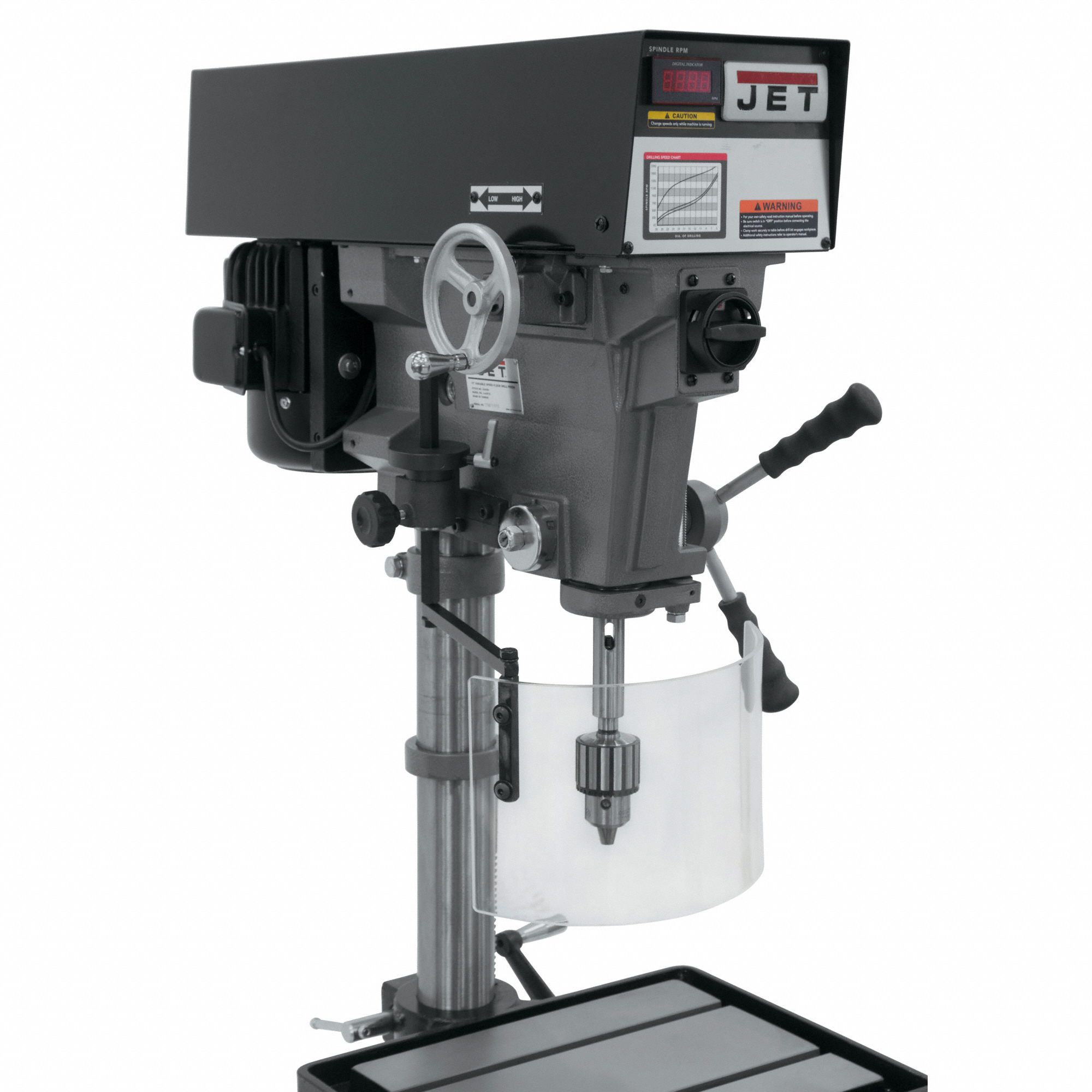 JET 1 hp Motor HP Floor Drill Press, Spline Drive Type, 15 in Swing