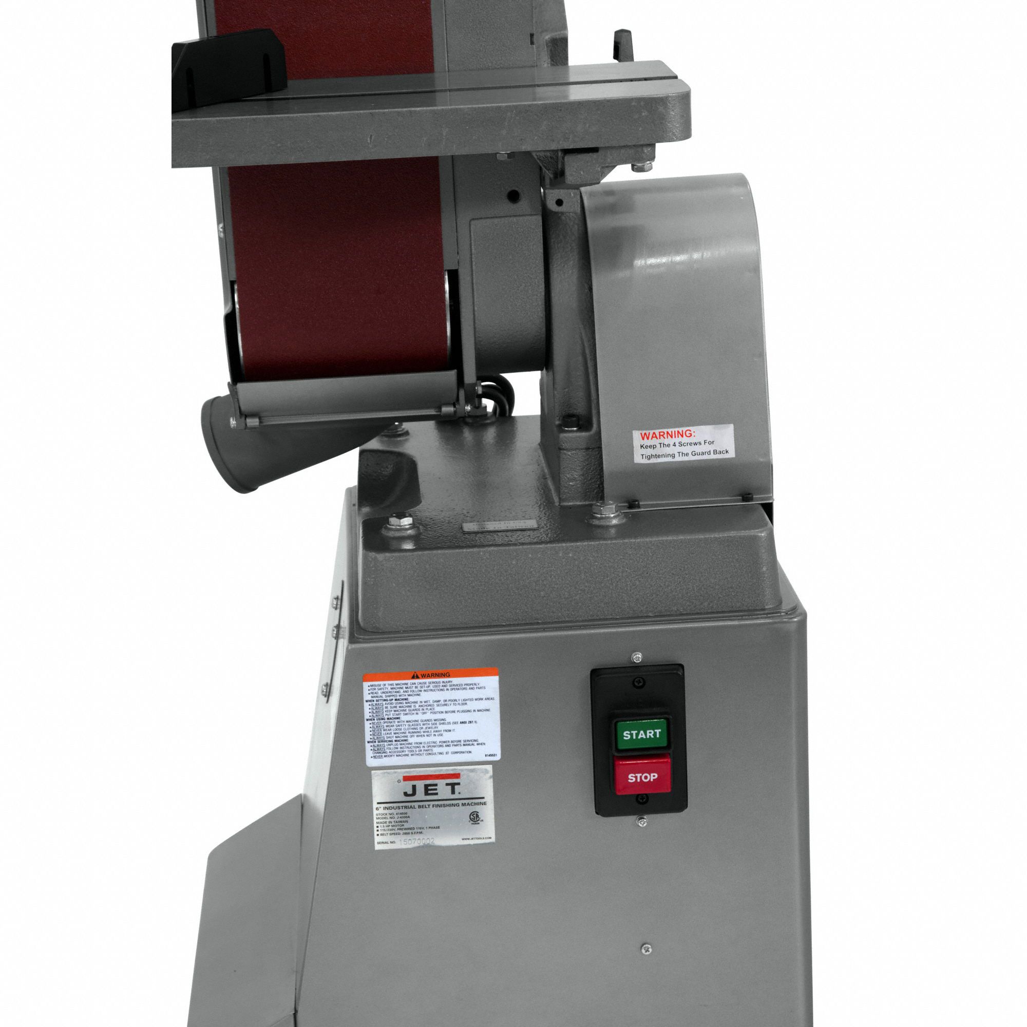 JET Belt Sander, 6 X 48 In, 1 1/2 HP, 2850 SFPM 3WRR3414600 Grainger