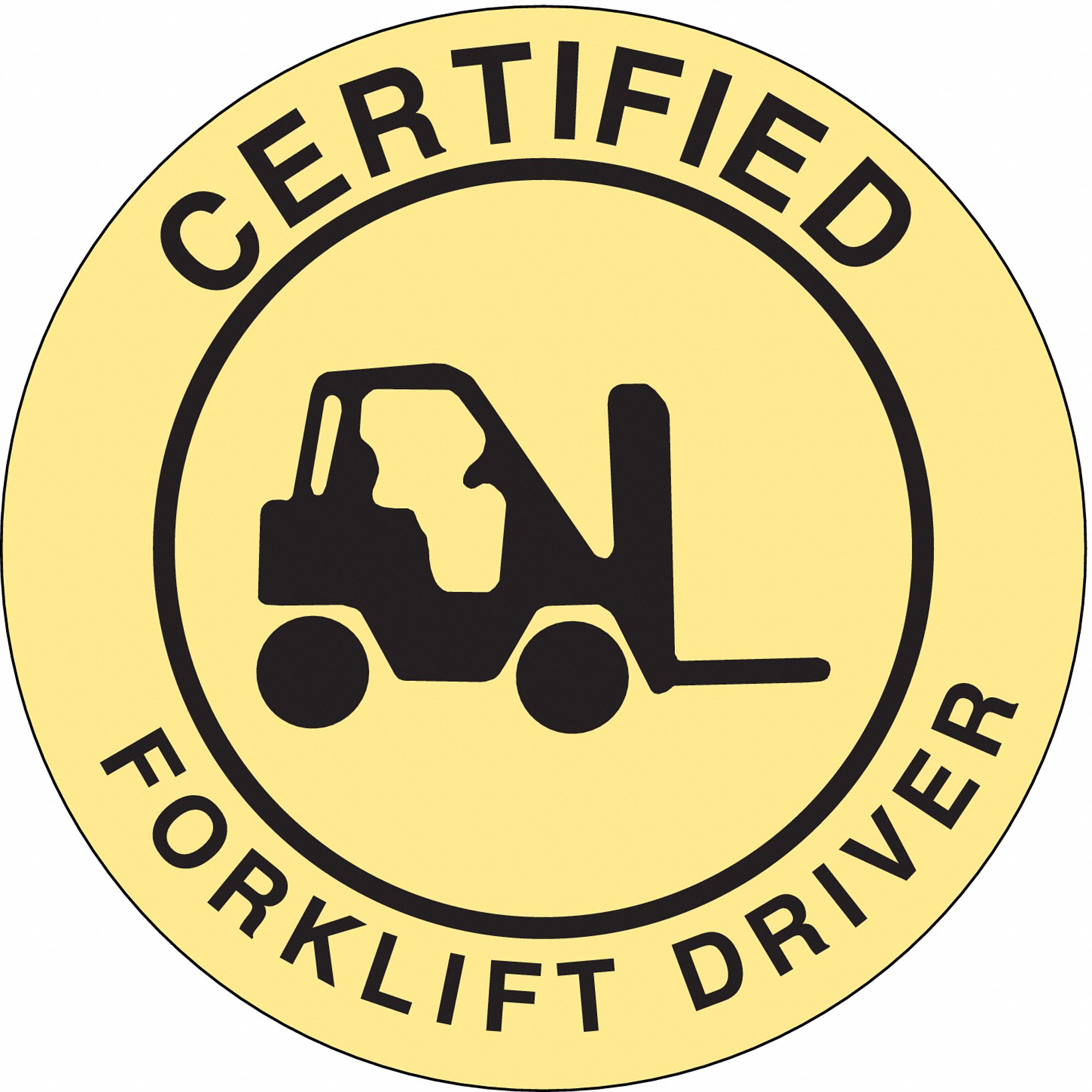 BRADY Hard Hat Label for Heavy Equipment Operators Certified forklift