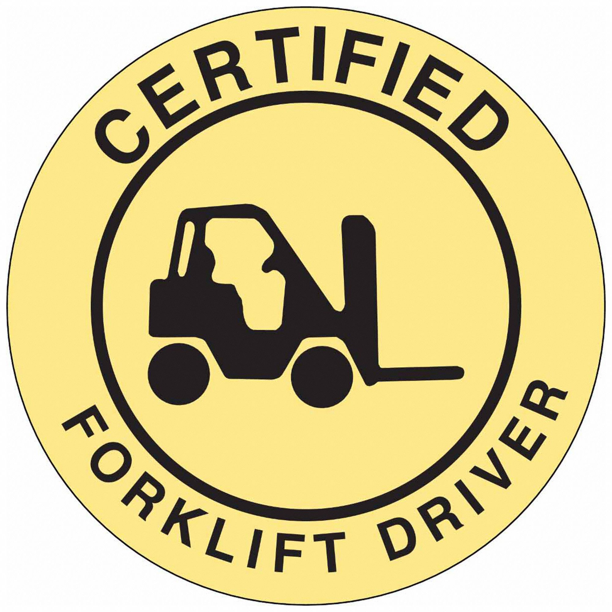 Certified Forklift Driver, 2 in Dia, Hard Hat Label - 3WRV3|42233 ...