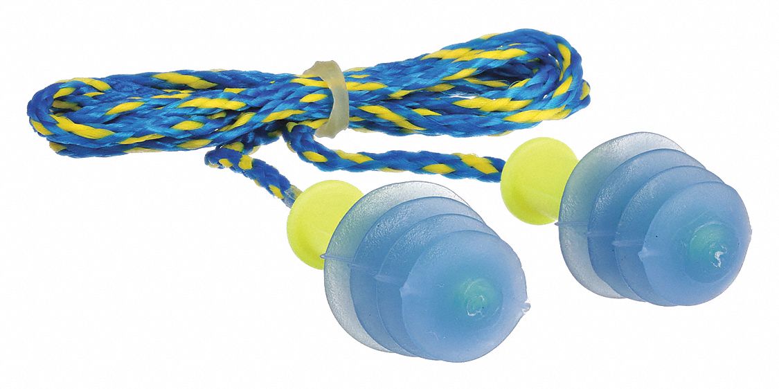 BOUCHONS D'OREILLE, R&Eacute;UTILISABLES, JN, BL, TPE/PVC, MOYENS, 4 BRIDES, 27 DB, FILAIRES, &Agrave; ENFONCER, CSA