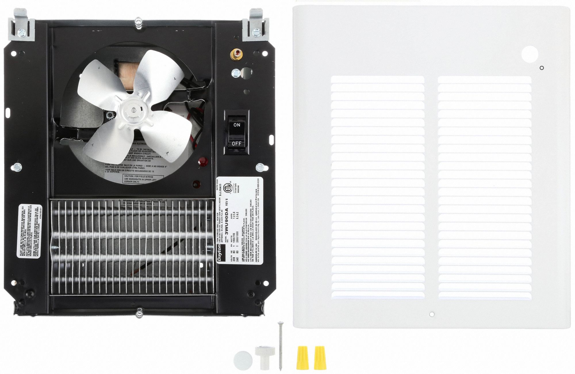 DAYTON Recessed Electric WallMount Heater 1,000W/2,000W/750W/1,500W