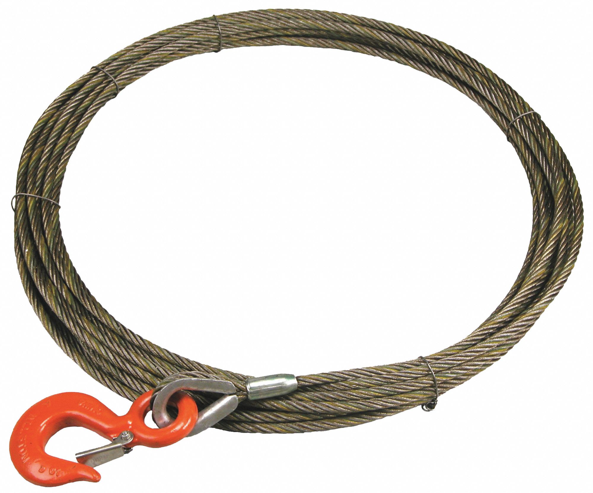 7/16 x 100 Mophorn Winch Cable 7/16 x 100 Replacement Wire Rope 4400LBS Fiber Core Self Locking Swivel Hook 
