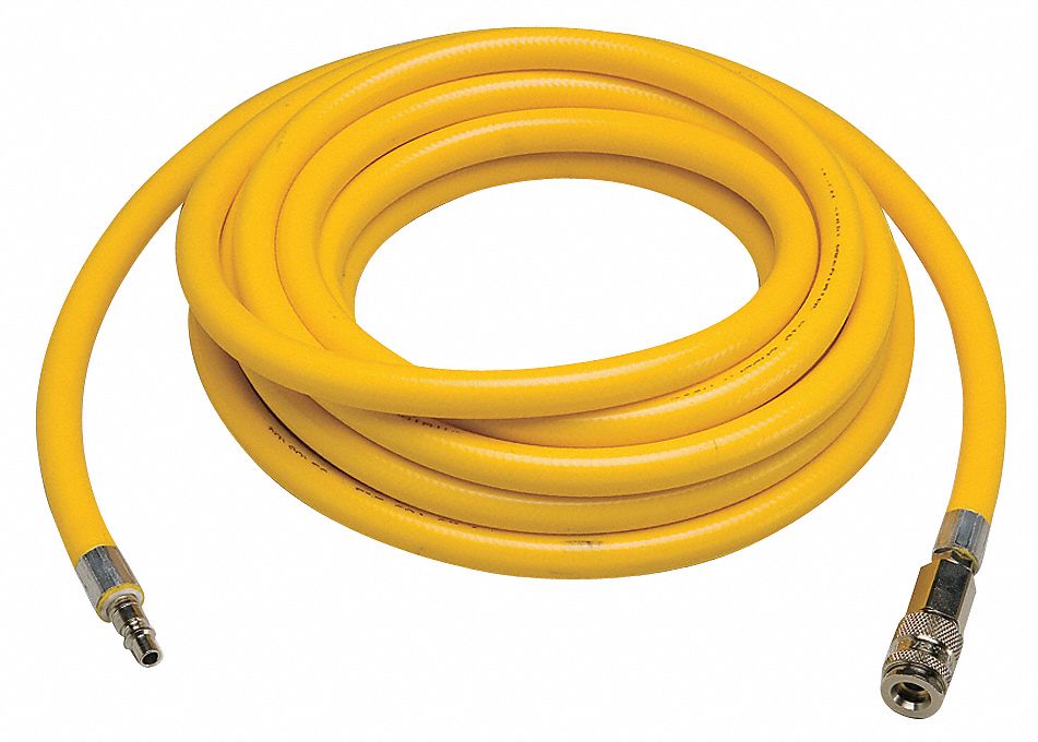 AIR-LINE HOSE, HIGH-PRESSURE, PVC/POLYESTER, GREEN, 50 FT X ⅜ IN X 19/32 IN, NIOSH