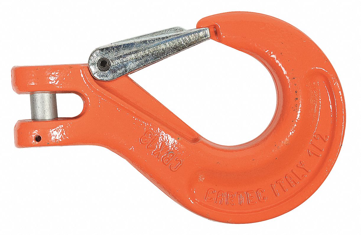Slip Hook, Alloy Steel, 100 Grade, Clevis, 1/2 in Trade Size, 15,000 lb