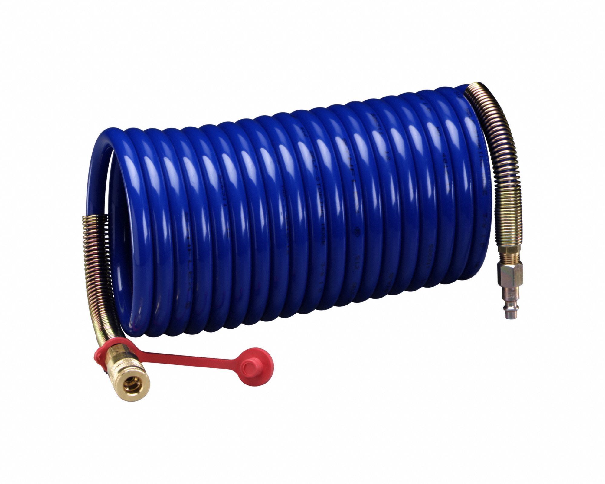 SUPPLIED-AIR HOSE, HIGH-PRESSURE, NYLON, NIOSH, COILED, 125 PSI, 100 FT, ⅜ IN, 1/CASE