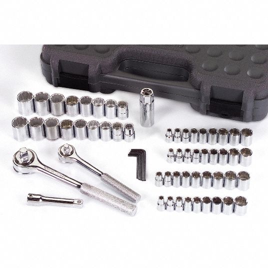 Socket Set, Square, Drive Size 3/8 in, 1/4 in - Grainger