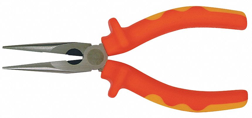 INSULATED LONG NOSE PLIER,6 IN L