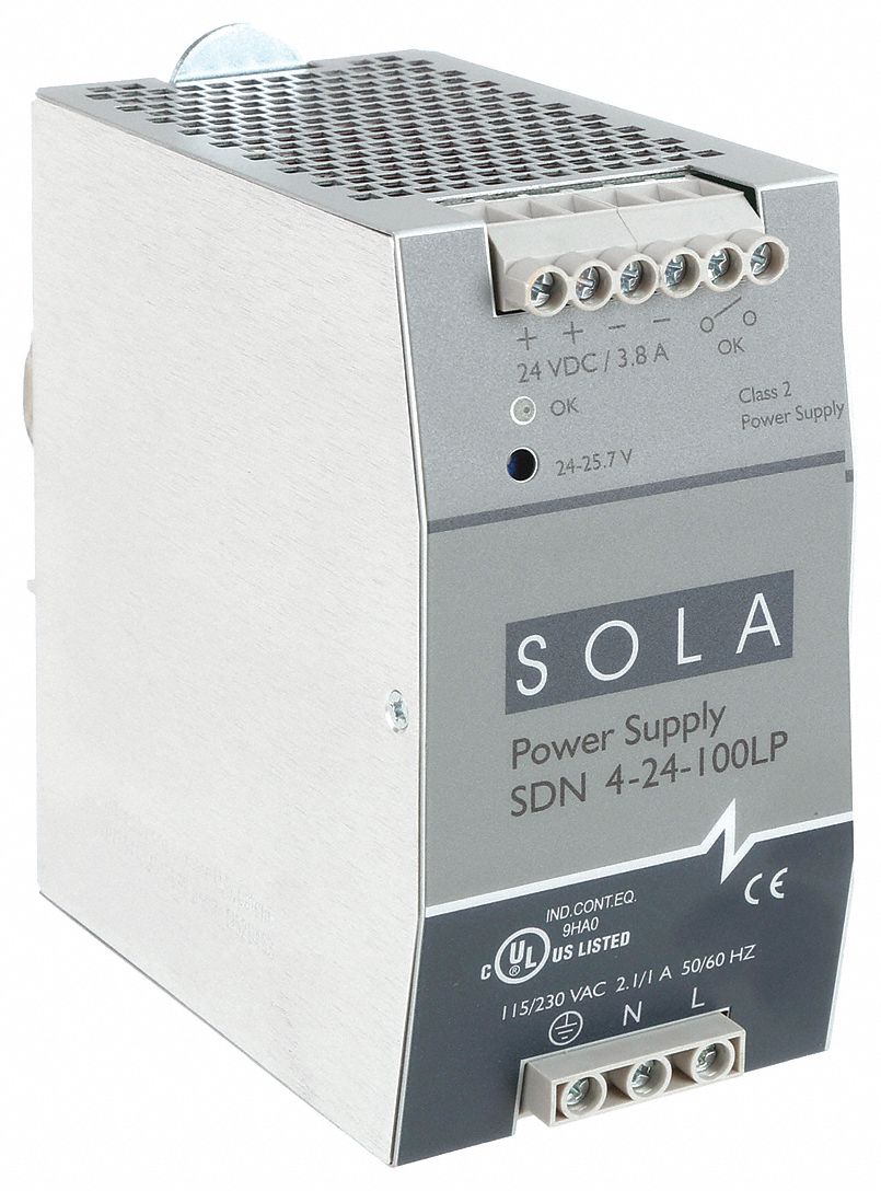 SOLA/HEVIDUTY DC Power Supply, Style Switching, Mounting DIN Rail/Chassis 3WY63SDN424