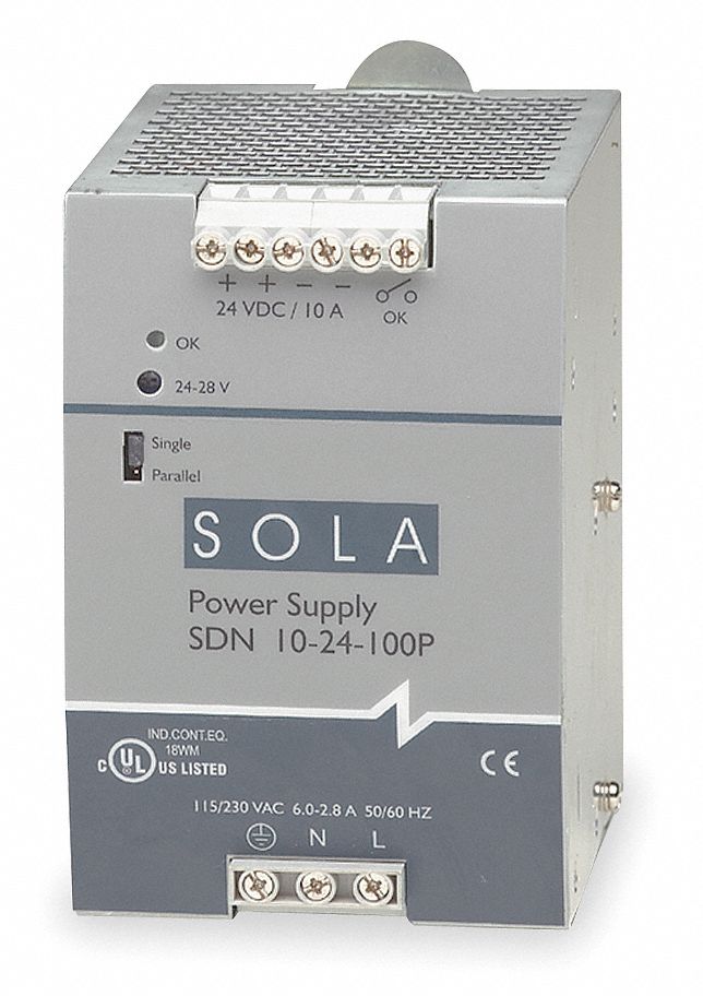 USED SOLA SDN 10-24-100 Power Supply 24V 10A 