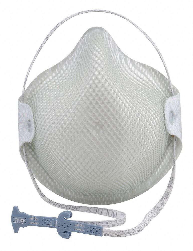 Disposable Respirator: Dual, Non-Adj, Molded Nose Bridge, Comfort, White, S Mask Size, MOLDEX, 15 PK