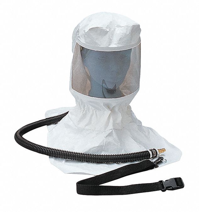 HOOD ASSEMBLY, CLEAR, POLY-COATED TYVEK/CO-POLYESTER, UNIVERSAL, SAR SYSTEM, NIOSH