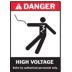 Danger: High Voltage Entry By Authorized Personnel Only. Signs