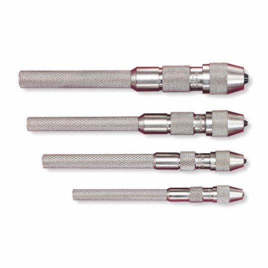 STARRETT Pin Vise Set with Double Bevel Collet, Range Inch 0.0100.