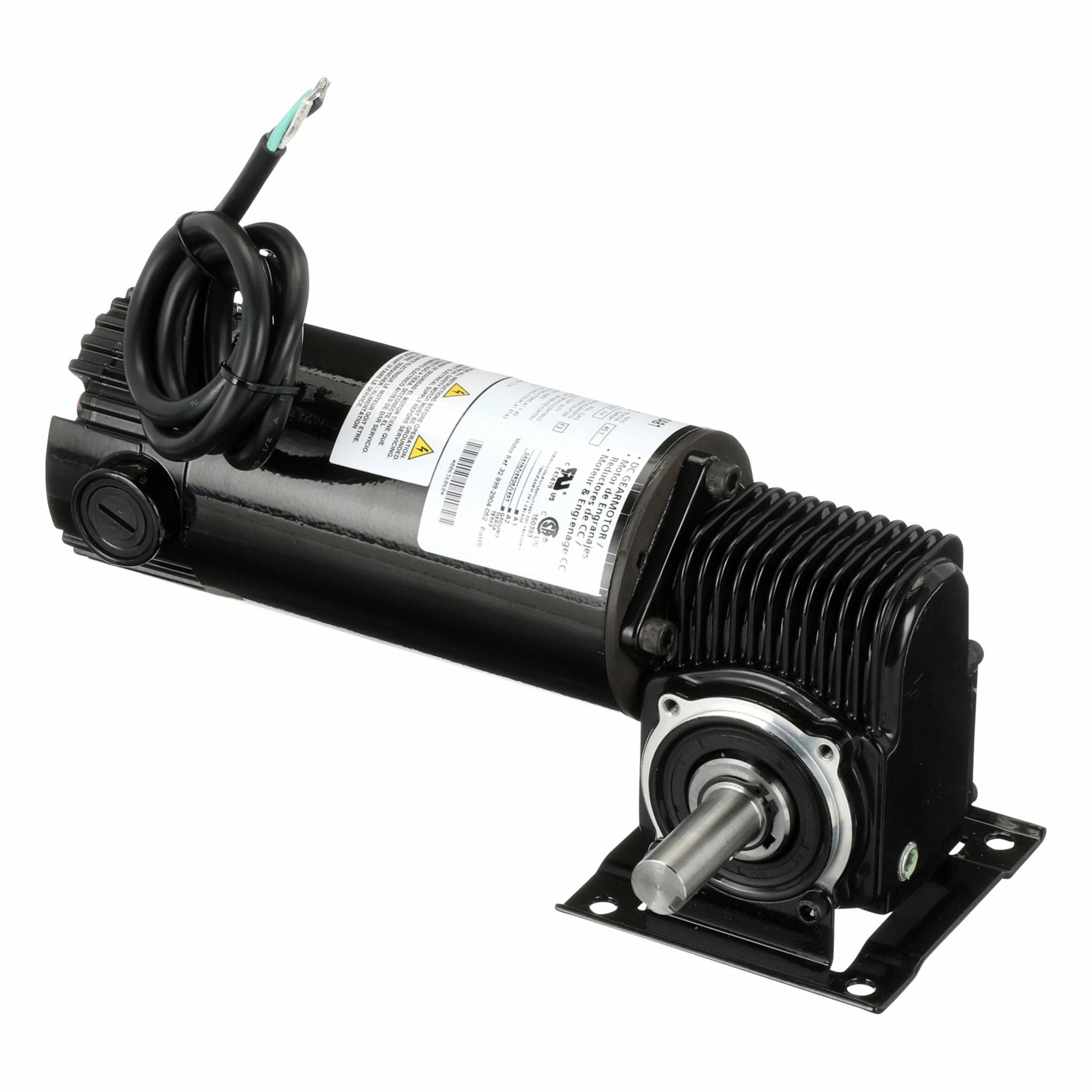DC Gearmotor: Right Angle, 90V DC, TENV, 40 RPM, 82 in-lb Max Torque, 1/8 hp Input Horsepower