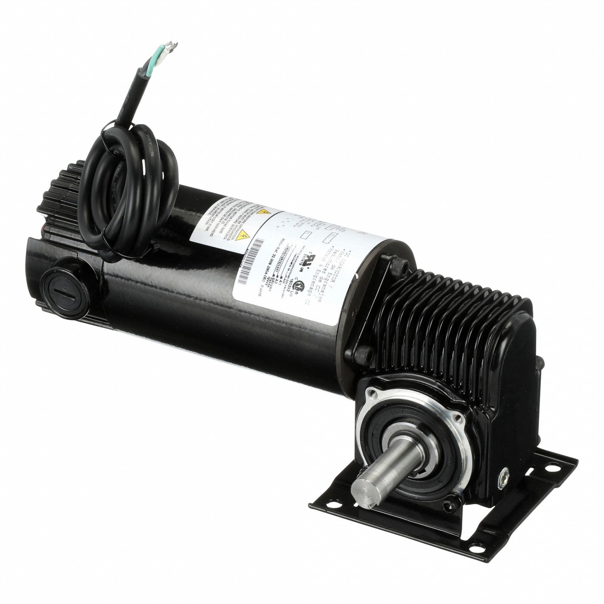 DC GEARMOTOR, RIGHT ANGLE, 90V DC, TENV, 30 RPM, 94 IN-LB MAXIMUM TORQUE, 1/8 HP INPUT HORSEPOWER