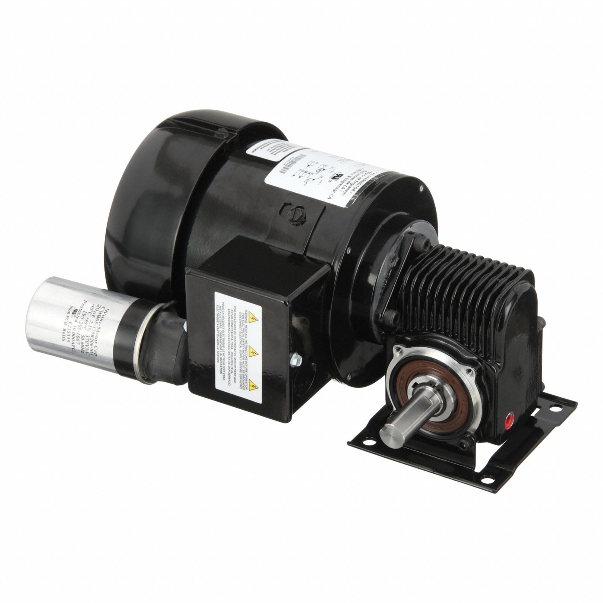 AC GEARMOTOR, RIGHT ANGLE, SINGLE OUTPUT SHAFT, PSC, TEFC, 330 RPM, 15 IN-LB MAXIMUM TORQUE, 5,1