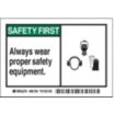 Safety First: Always Wear Proper Safety Equipment. Signs