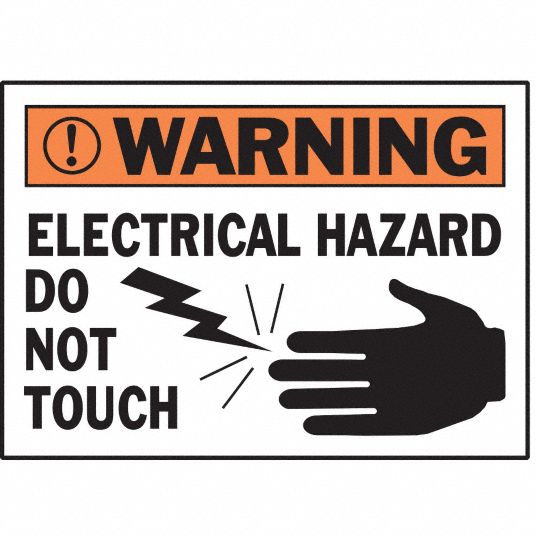 BRADY Equipment Label, Electrical Hazard Do Not Touch, Sign Header ...