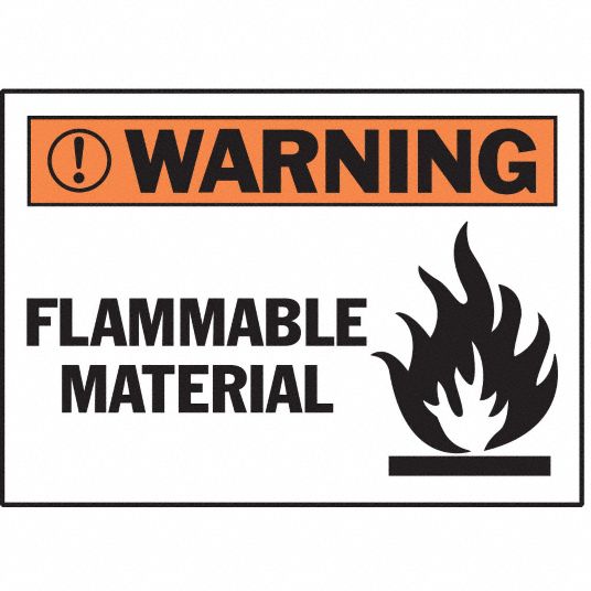 BRADY Machine/Equipment Label, Flammable Material, Sign Header Warning ...